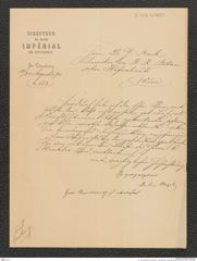 k.k. naturhistorisches Hofmuseum, Intendanzakten 1885-1896 (Hauer), Aktenzahl Z.543.b/1890, Seite 1